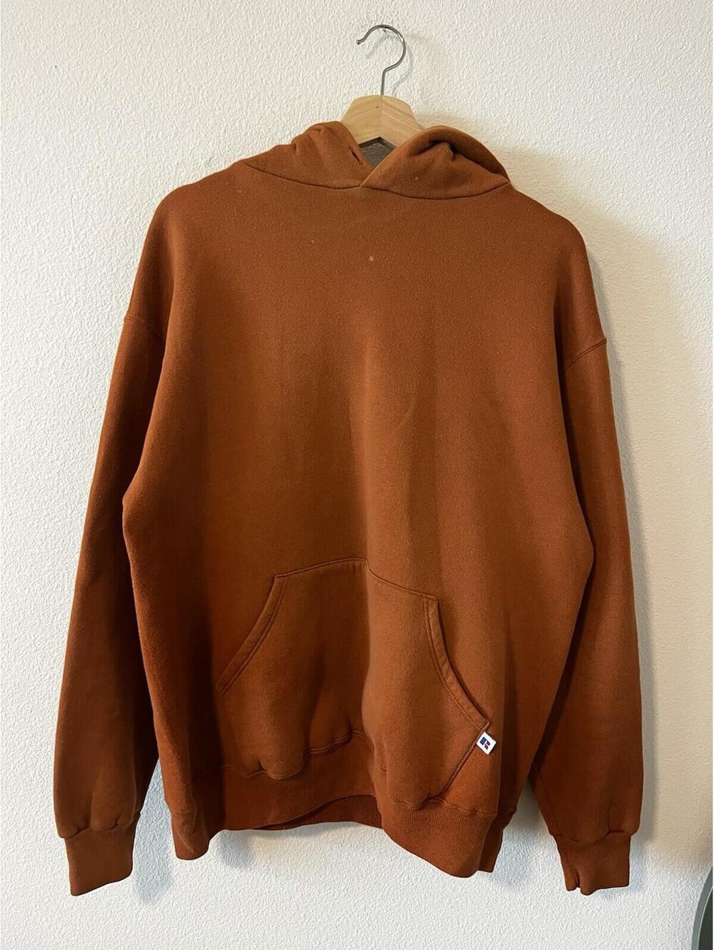 Vintage Russell Athletic Hoodie XL Burnt Orange Blank Hoodie